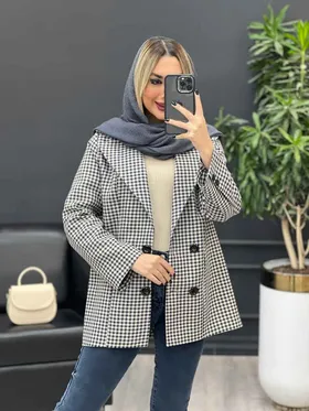 کت چهارخونه چهار دکمه