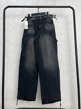 شلوار زنانه فول بگ پایین گت دار(6575G1)