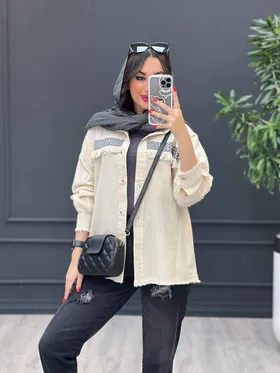 مانتو شومیزی لینن نواردوزی ریش دار