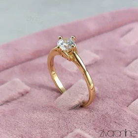 انگشتر زنانه تک نگین ژوپینگ 30117