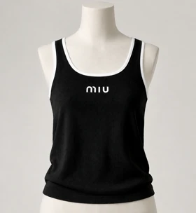 کراپ تاپ زنانه وارداتی فری سایز Miu Miu پارچه کبریتی در 4 رنگ