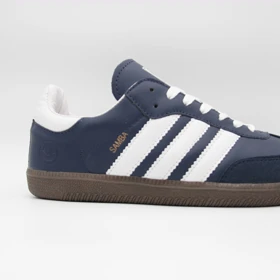 کتانی سامبا سرمه ای سفید کد 6522