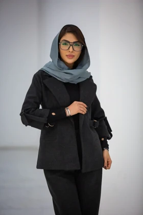 کت زنانه فوتر بغل سگک دار