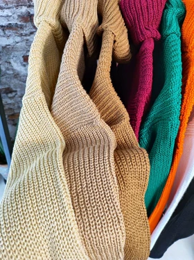 بافت یقه شل بلند کد 50124