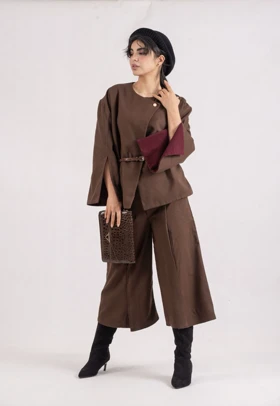 ست کت شلوار دو رو chocolate cherry