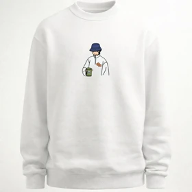 دورس سفید با طرح مینیمال جذاب | سه‌نخ پنبه باکیفیت کد 1136