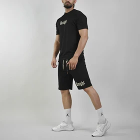 ست تیشرت و شلوارک اسپرت شنگلی مدل T107 مشکی