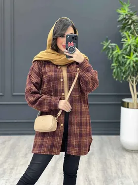 شکت دو جیب دکمه چوبی