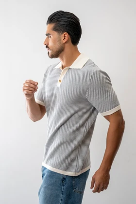 پلوشرت بافت آستین کوتاه مردانه