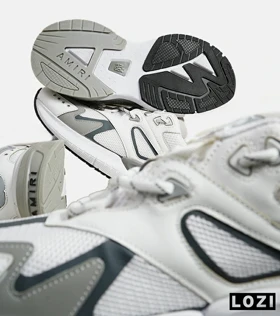 کفش کتانی سفید طوسی AMIRI Bone Runner