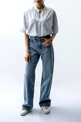 شلوار جین نیم بگ زنانه