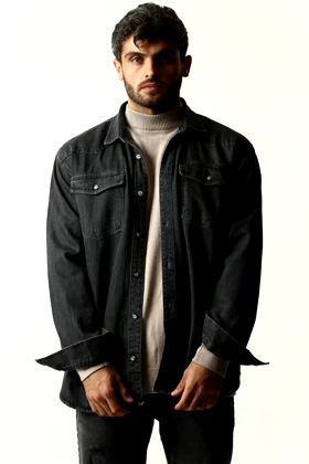 پیراهن برش‌دار جین مردانه