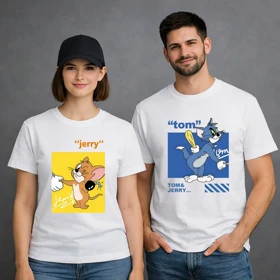 تیشرت ست دو نفره طرح تام و جری Tom and Jerry کد 02