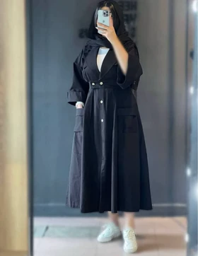 کفتان لینن یقه انگلیسی مدل فیروزه کد 50244