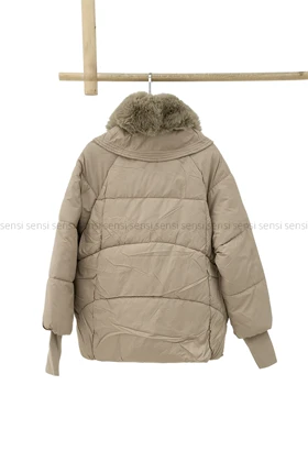 کاپشن وارداتی آستر دار یقه پوست کد1004850