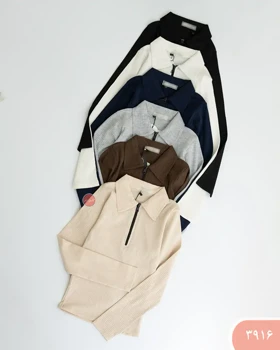 بلوزکرکره ای نیم زیپ 3916