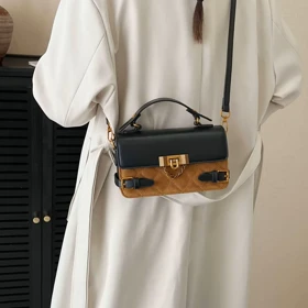 کیف دستی/دوشی زنانه وارداتی برند BAGUNZHO مدل JM-2212 (مشکی-عسلی)