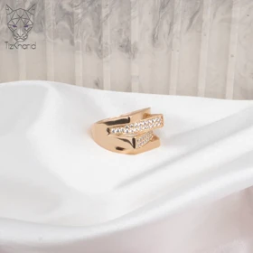 انگشتر ژوپینگ پرتوفینو چهار لاین نگین‌دار