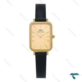 ساعت دنیل ولینگتون زنانه طلایی بند چرم مستطیلی DW-8309-L