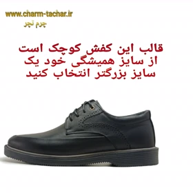 کفش رسمی اداری بندی چرم طبیعی مردانه کد 62