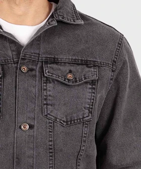 کت جین طوسی تیره ساده 0262