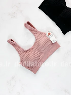 نیم‌تنه کاپ‌دار ورزشی بند پهن پشت توری