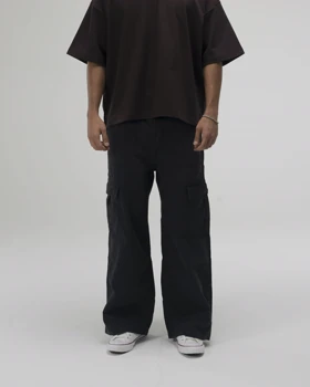 شلوار کارگو کتان unisex / مشکی / cotton