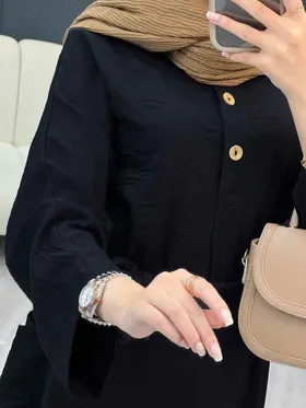 پیراهن بلند دو جیب کمربند دار