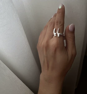 انگشتر بابا آبکاری نقره