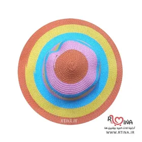 کلاه لبه دار دخترانه تابستانی مدل رنگین کمان