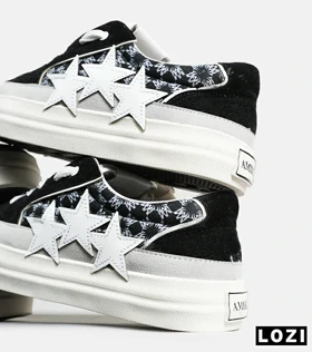 کفش اسنیکرزمشکی طوسی سفید Amiri Stars v2