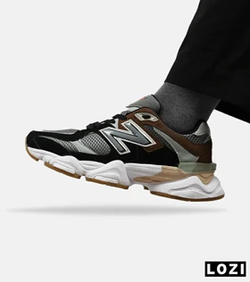 کفش کتانی مردانه و زنانه مشکی طوسی قهوه ای NEW BALANCE 9060 مدل 4973