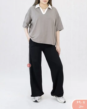 شلوار نیم بگ مغزی دوزی 6907