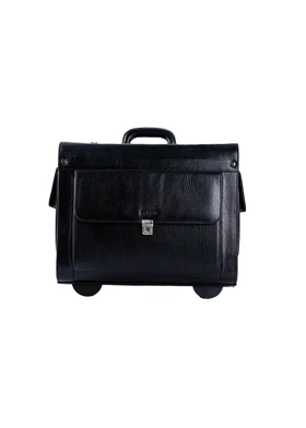 ساک مسافرتی چرخدار چرم مدل لون (مشکی)