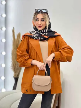 مانتو لینن دو جیب پایین پاگن