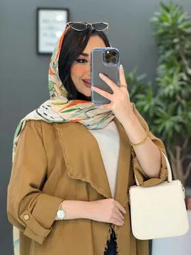 مانتو کتان یقه آمریکایی