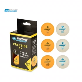 توپ پینگ پنگ برند دونیک شیلدکروت DONIC PRESTIGE (3 عدد سفید - 3 عدد نارنجی)