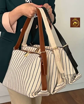 کیف زنانه دوشی کتان کد:1453