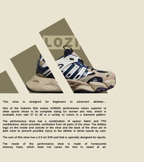 کفش کتانی مردانه و زنانه کرم سرمه ای ADIDAS performance x9000l4