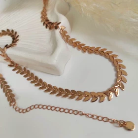 گردنبند زنانه طرح برگ و گندم