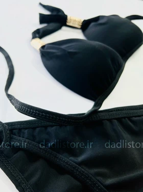 بیکینی کاپ ثابت مشکی ساده