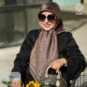 روسری ژاکارد رونا گل رز (موکا)
