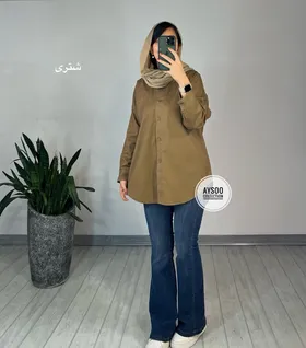 مانتو جین رنگی پرنده