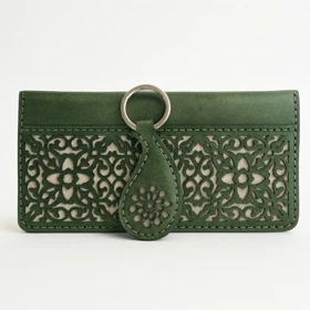 ست کیف پول و جاکلیدی چرم زنانه مدل آژین