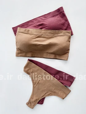 ست نیم‌تنه کاپ‌دار دکلته و شورت بکلس کبریتی