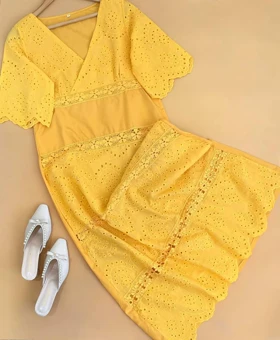 پیراهن خامه دوزی بلند کد 1743