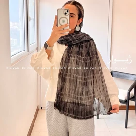شال پلیسه مزونی سنگ‌شور