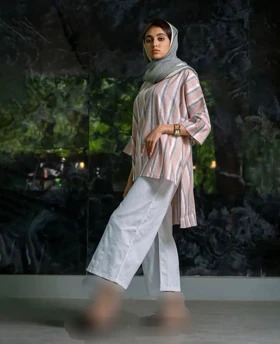 شلوار لینن سفید