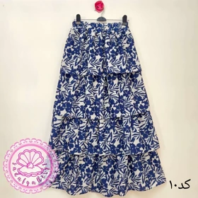 دامن طبقه‌ای بلند کالکشن 3 در رنگبندی متنوع(کد1408)