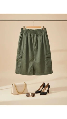 دامن کارگو کتان زنانه 90609